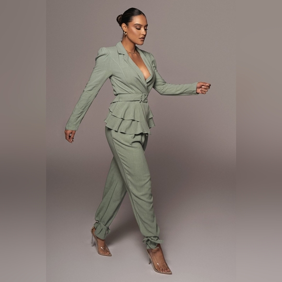 SAGE RIYAH RUFFLE BLAZER and pant - Picture 9 of 12